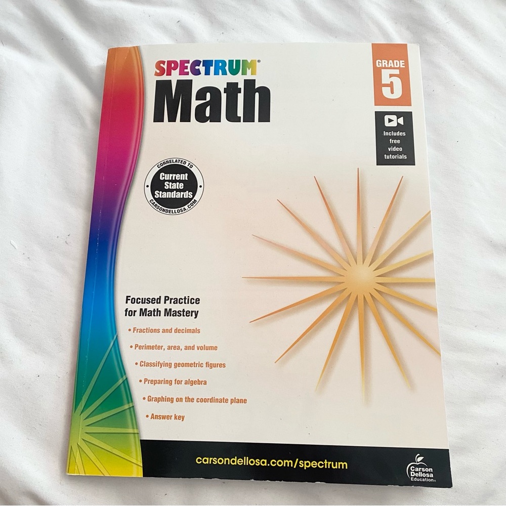 NEW Spectrum Math  Grade 5 workboook